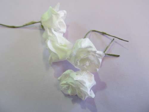 Embellishments Paper Rose White ±16mm 4pc