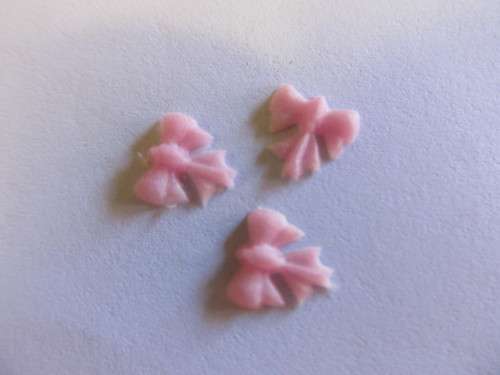 Embellishments, Plastic, Bow, Pink, 7mm, 3pc
