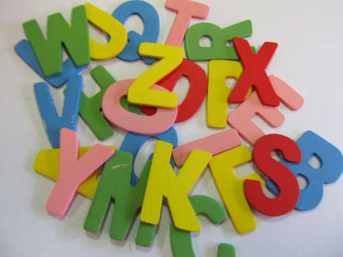 Letters, Wooden, Mixed Colours, 35mm, 26pc