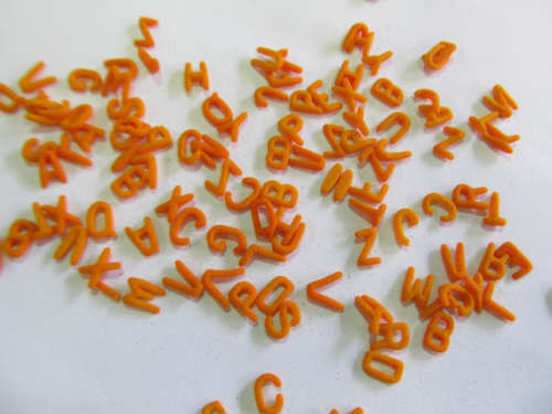 Letters, Non Toxic, Orange, 7mm, 6gr ±200pc