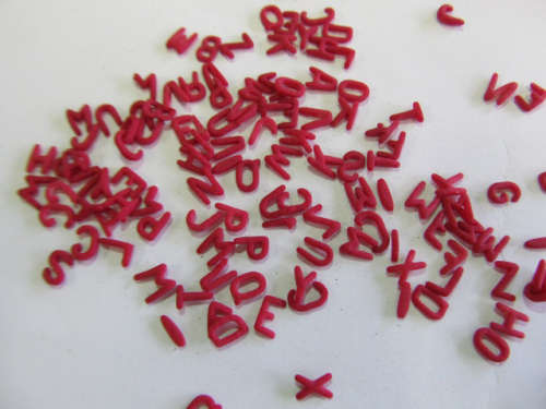 Letters and Numbers Non Toxic Maroon 7mm