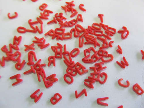 Letters and Numbers Non Toxic Red 7mm