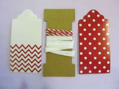 Scrapbooking And Card Making Tag Set 2 Buttons 2 Ribbons 2 Tags
