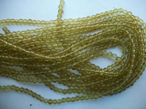 Facetted Glass Beads Yellow 4mm ±85pc