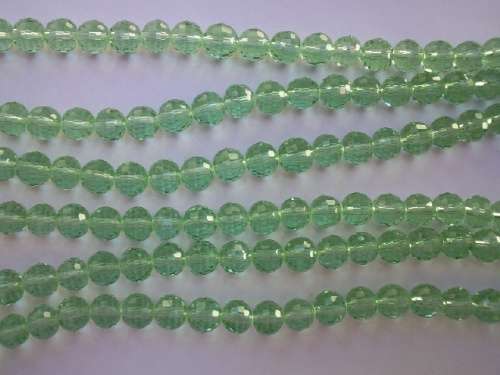 Chinese Crystal Round Green 8mm ±20pc