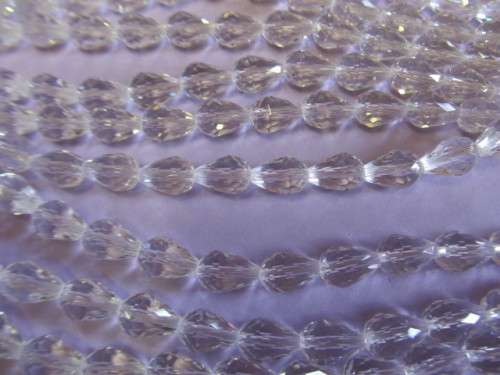 Glass Crystal Beads Teardrop Clear 12mm x 8mm 8pc