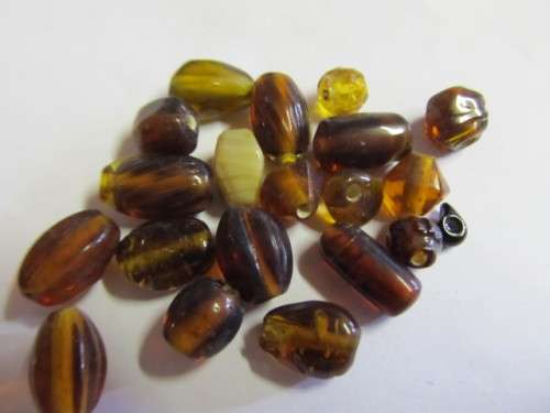 Glass Beads, Mixed Shapes, 5mm - 12mm, Shades of Brown, 20pc