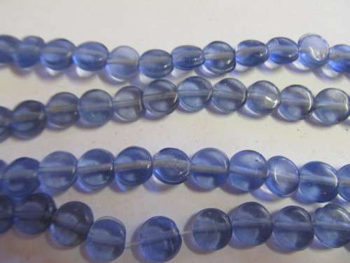 Glass Beads, Plain, Indian Beads, Flat Round, ±10mm, Purple, ±20pc