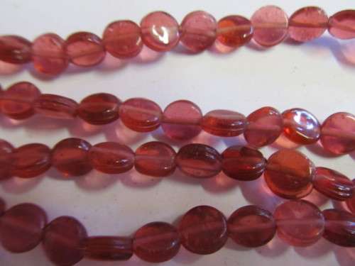 Glass Beads Plain Indian Flat Round ±10mm Vivid Burgundy ±20pc