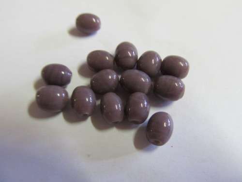 Glass Beads, Plain, Oval, Grape, ±8mm x 6mm, ±14pc