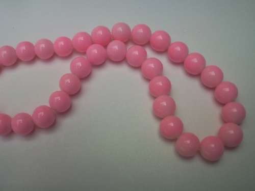 Glass Beads Plain Round 10mm Pink ±40pc