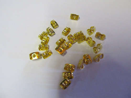 Findings, Earrings, Butterfly Back, Golden Colour, ±20pc