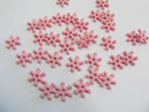Findings Spacers Coloured Daisy Pink Acrylic 10mm ±20pc