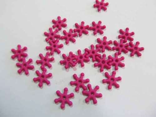 Findings Spacers Coloured Daisy Cerise Pink Acrylic 10mm ±20pc