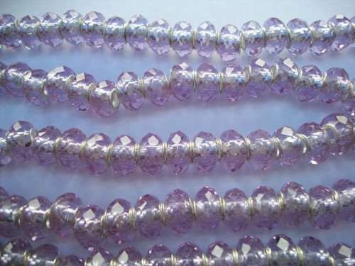 European style beads, 925 Silver Inner, Lilac, 4pc