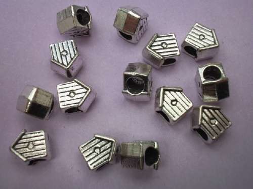 European style spacer, Metal, Nickel, 9mm, 2pc, Also Fits Pandora Bracelet