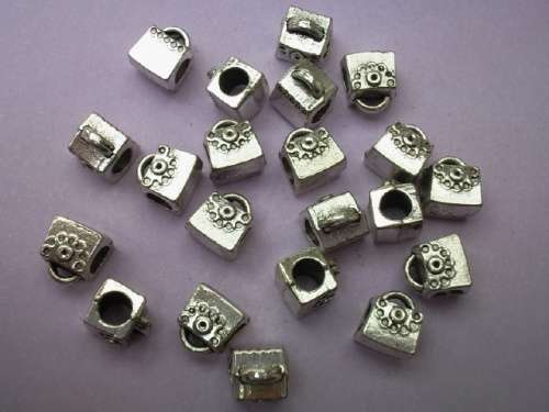 European Style Spacer, Metal, Nickel, 9mm, 2pc