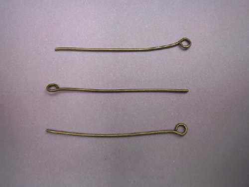 Findings, Eyepin, Bronze, 40mm,  ±100pc