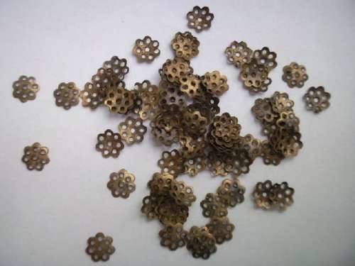 Findings, Beadcaps, Metal, Bronze, 6mm, ±50pc