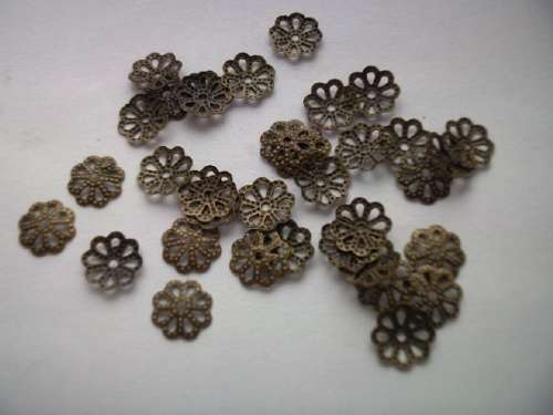 Beadcaps, Bronze, Metal, 7mm, ±50pc