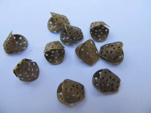 Beadcaps, Bronze, Metal, 12mm, ±20pc