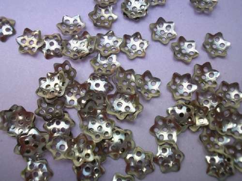 Findings, Beadcaps, Metal, Nickel, 9mm, ±100pc