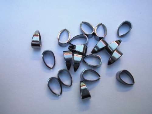 Pendant Bails, Black, Nickel, 10pc