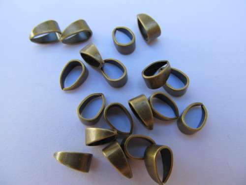 Pendant Bails, Bronze, 10pc