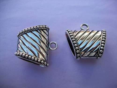 Pendant Bails, Acrylic, Nickel, 38mm x 39mm, 1pc, Can Also Be Used With Scarfs