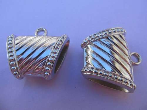 Pendant Bails, Acrylic, Nickel, 37mm x 39mm, 1pc, Can Also Be Used With Scarfs