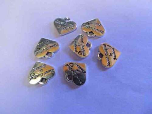 Charms, Heart, Metal, Nickel, 11mm, 5pc