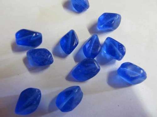 Glass Beads, Indian Beads, Uneven, Royal Blue, 12mm x 8mm, ±14pc