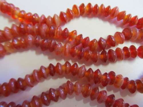 Glass Beads Indian Rondelle Red ±5mm ±20pc