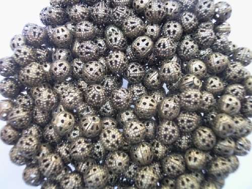 Metal Beads, Filigree Ball, Bronze, 6mm, 40pc