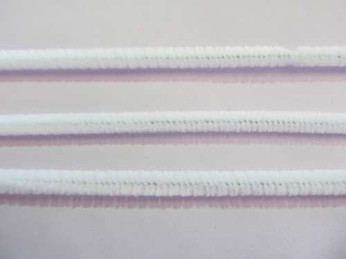 Chenille Sticks, White, 30cm, 1pc