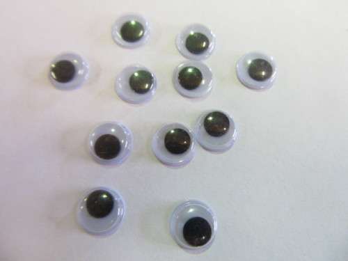 Eyes, Black, 10mm, 10pc