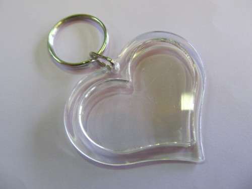 Keyring, Heart Shape, 58mm x 50mm, 1pc
