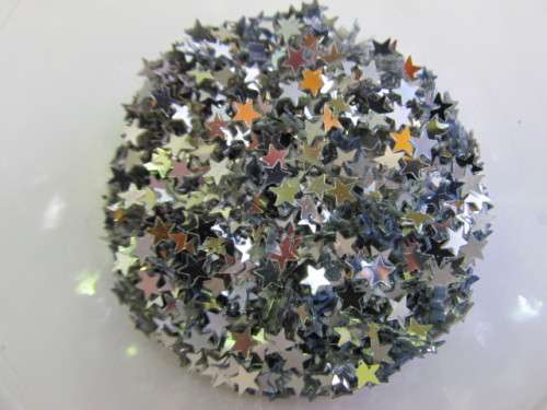Sequins, Shapes, Star, Silver, 4mm, ±300pc