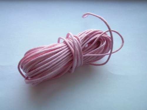 Stringing Material, Wax Cord, Pink, 5 Meter, 1pc