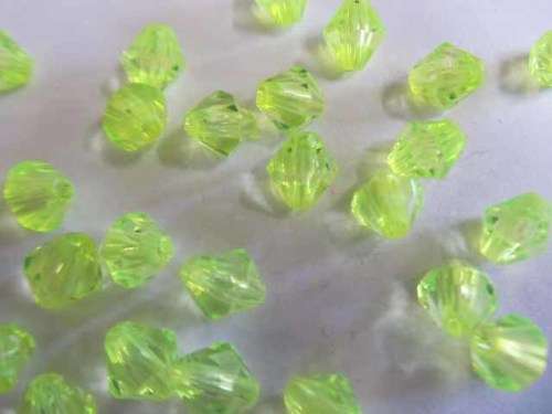 Acrylic Bicone Beads Neon Lime 8mm