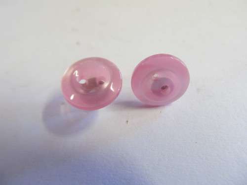 Earrings Stud Button Pink 11mm