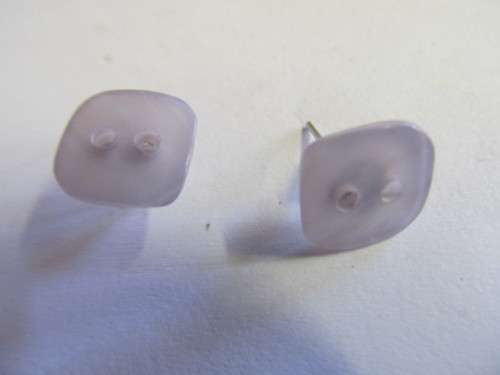 Earrings Stud Button Purple 11mm