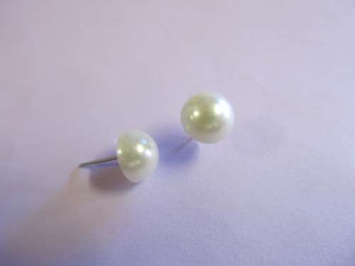 Earrings Stud Faux Pearl White 10mm