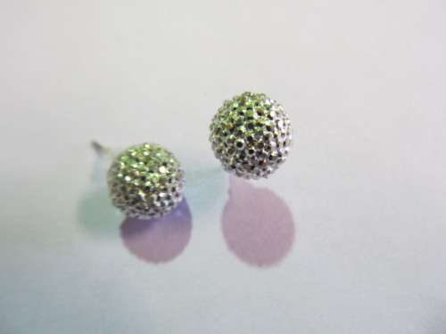 Earrings Stud Round Silver 10mm