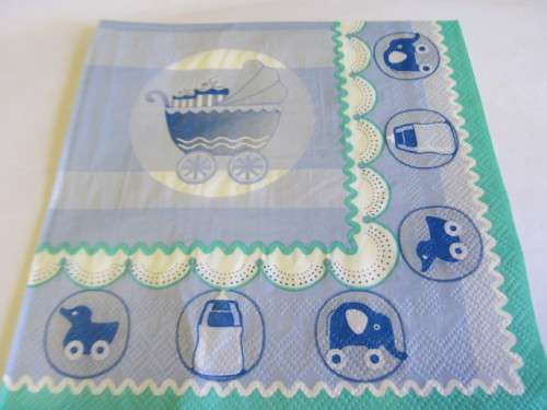 Decoupage Serviettes, Baby Theme, Blue, 1pc