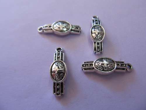 Charms Loins Gird With Truth Nickel 22mm x 8mm 4pc