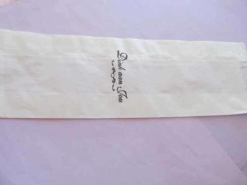 Gift Bag Paper Bag `Dink aan Jou` Stamped On Bag White 300mm x 90mm