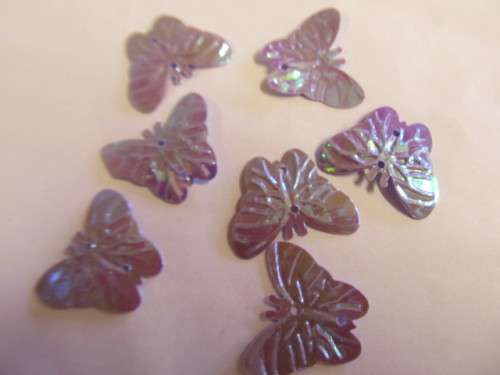 Sequins, Shapes, Butterfly, Lilac, 18mm x 23mm, 10pc