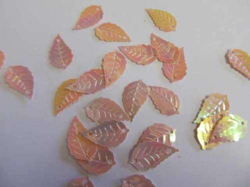 Sequins, Shapes, Leaf, Pink, 19mm x 11mm, 20pc