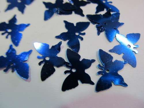 Sequins, Shapes, Butterfly, Blue, 12mm x 17mm, 20pc